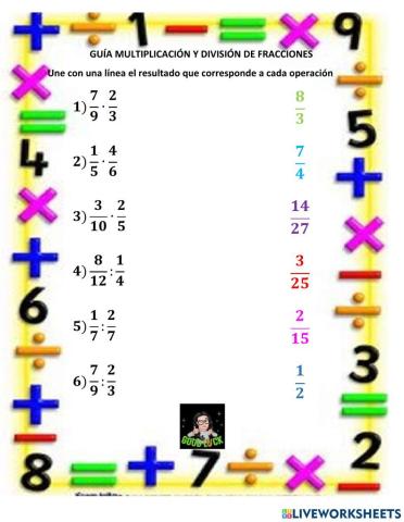 Multiplicación y división de fracciones