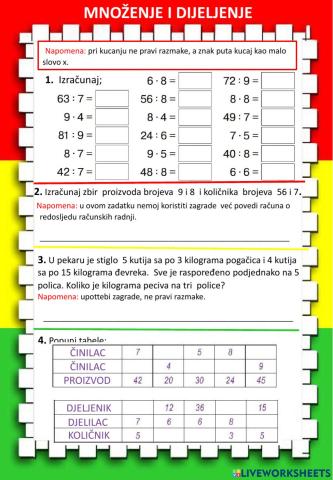 Mnozenje i dijeljenje