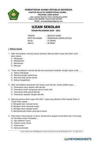 Ujian Agama katolik