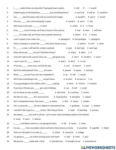 1st conditional and future time clauses