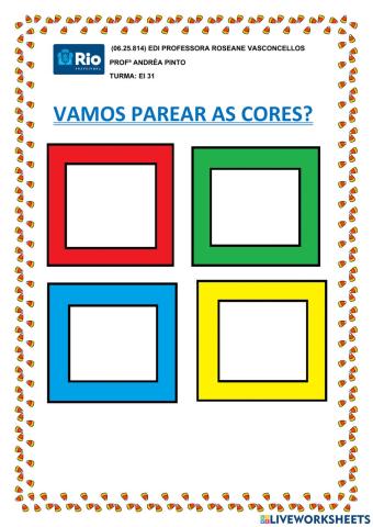 Vamos parear as cores?