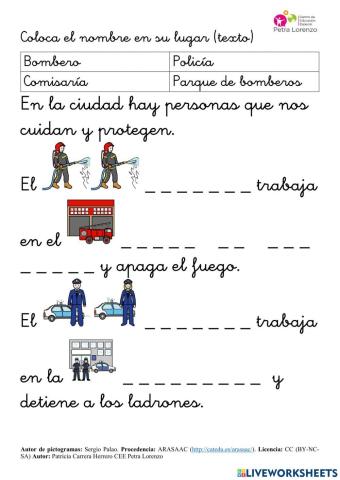 SA Profesiones. Lectoescritura