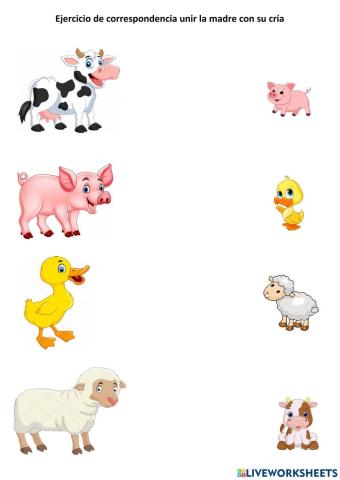 Correspondencia animales de granja