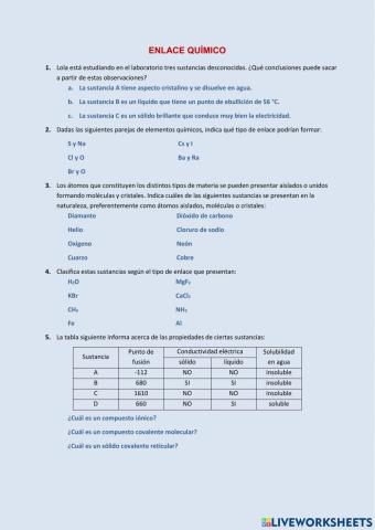 Tipos de enlace químico