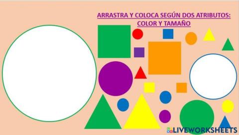 Clasificación según dos atributos: color y tamaño