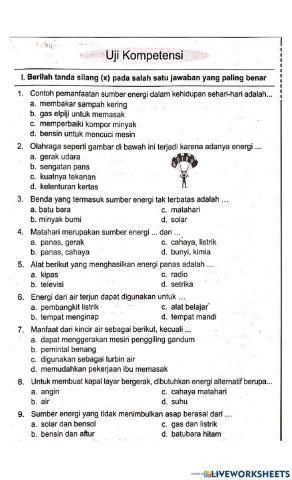 Uji kompetensi K4T9S2IPA