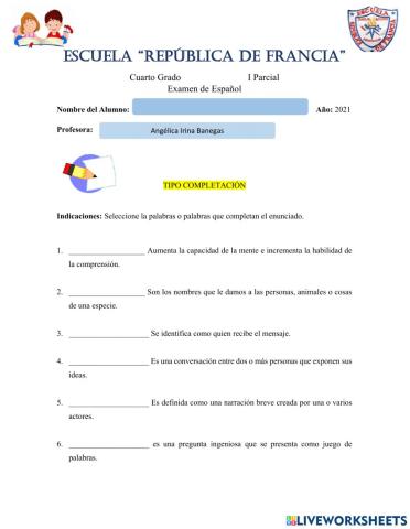 Examen de español