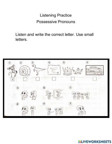 Listening practice possessive pronouns