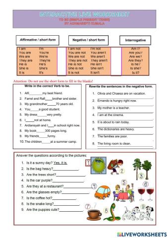 Tobe (Simple Present Tense)