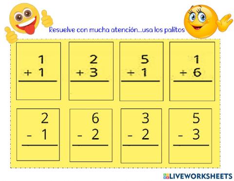 Sumas y restas 1° grado