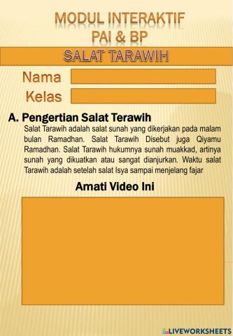 Modul pai & bp salat tarawih