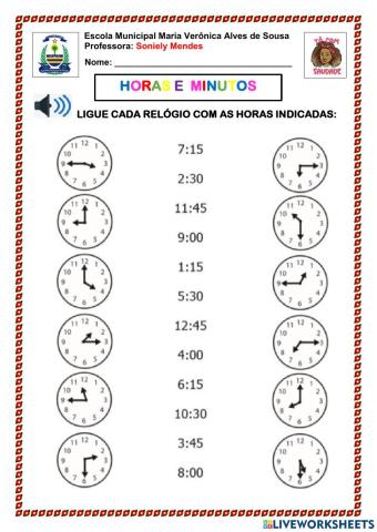 Horas e Minutos