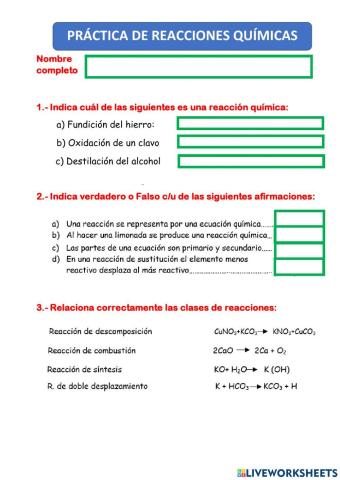 Practica de reacciones quimicas