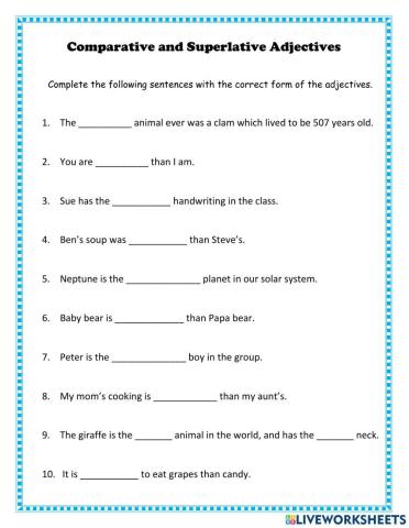 Comparative and Superlative Adjectives