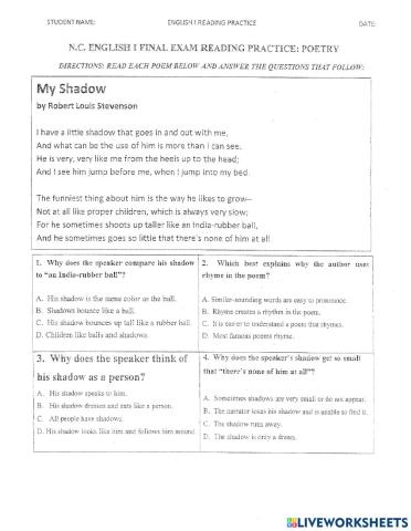 My Shadow Poem