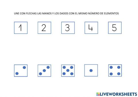 Unir grafía cantidad puntos 1 al 5