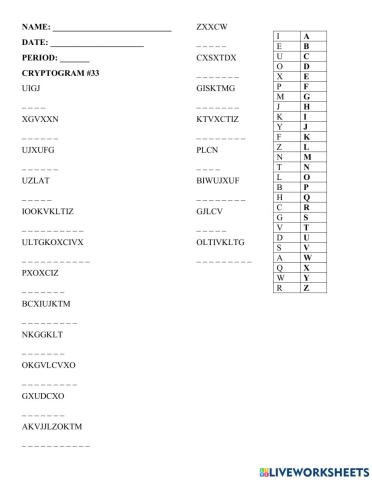 Crytogram -33