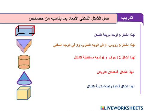 الاشكال ثلاثية الابعاد