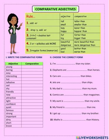 Comparative ajetives