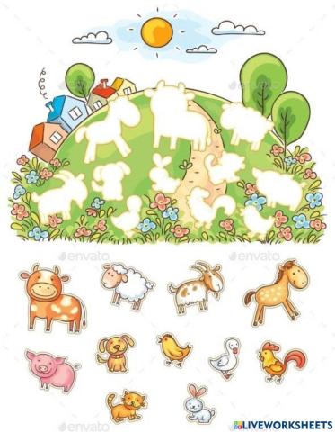 Los animales de la granja.