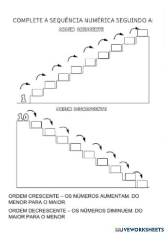 Ordem crescente e decrescente