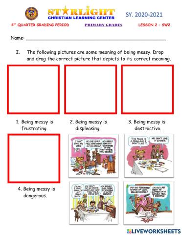 ESP-CL (PRIMARY) - 4th QTR SW LESSON 2: BEING MESSY