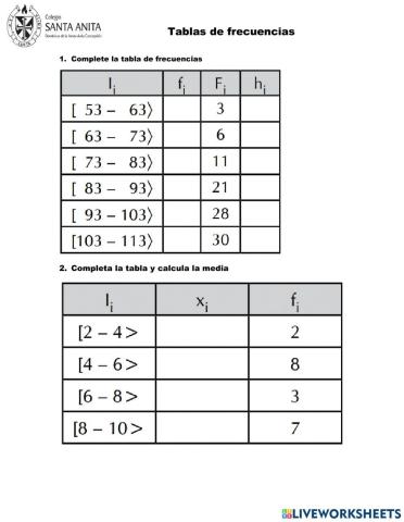 Tablas de frecuencias