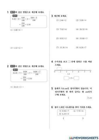 소수의 나눗셈 4차시