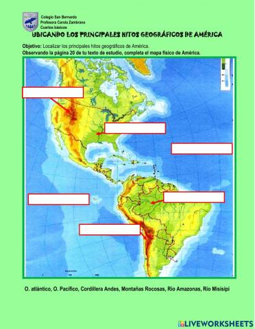 Ficha hitos geográficos de América