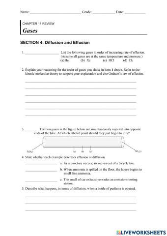 Diffusion and Effusion