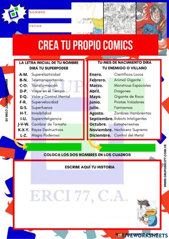 Ficha Para Comics