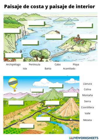 Paisajes de costa e interior