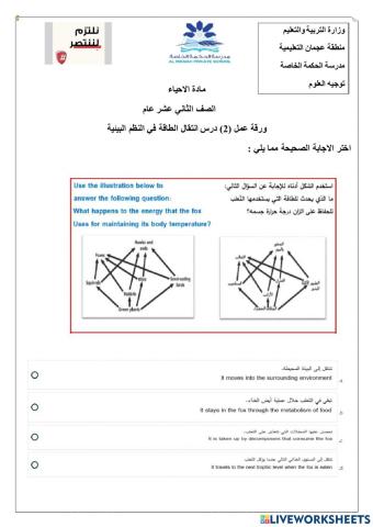 ورقة عمل تفاعلية