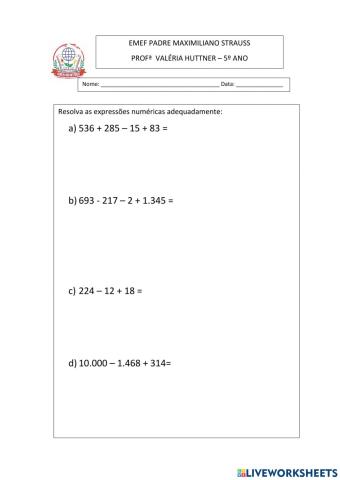 Expressões numéricas