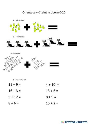 Pracovní list- Čísla do 20