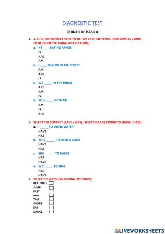 Diagnostic test 5to