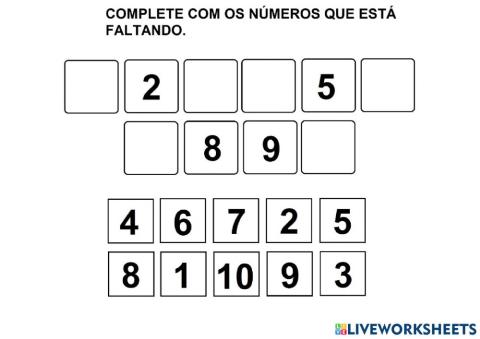 Numeral 1 a 10