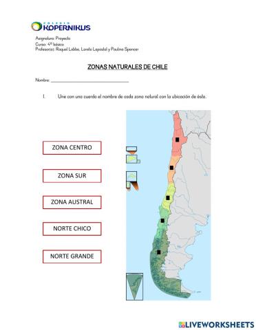 4º, Zonas naturales de Chile