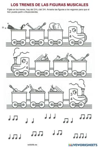 Los trenes de las figuras musicales