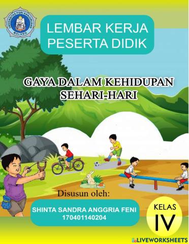 Lkpd Interaktif Gaya dalam kehidupan sehari-hari siswa kelas IV Sekolah Dasar