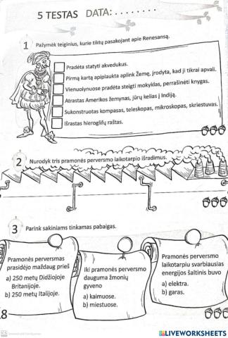 Pasaulio pažinimo 5 testo 1 dalis