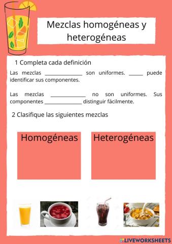 Mezclas homogéneas y heterogéneas