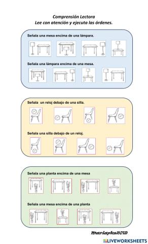 Comprensión lectora. lee y ejecuta órdenes