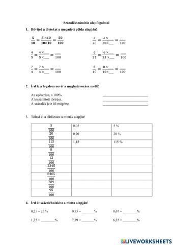 Százalékszámítás alapjai