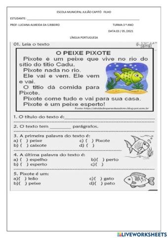 Aula de português