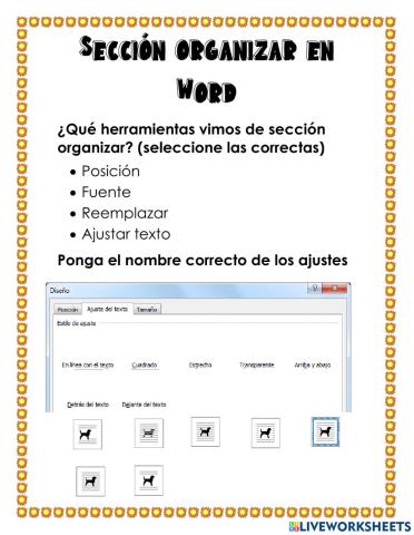 Sección organizar en Word