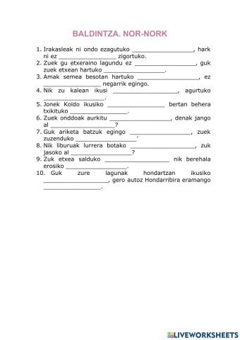 Baldintza nor-nork