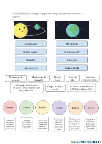 Movimientos de la Tierra y cuerpos celestes