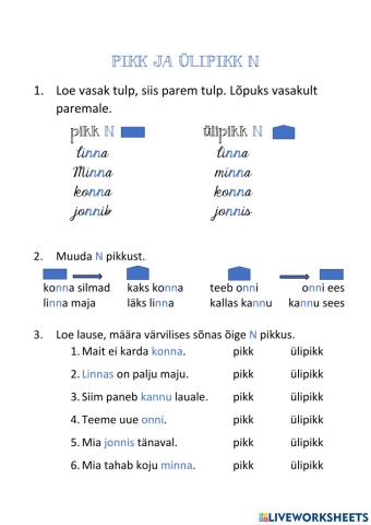 Suluta kaashäälik-pikk ja ülipikk N