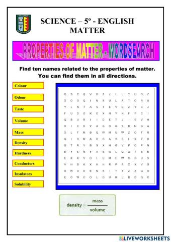 Properties of matter - separate matter